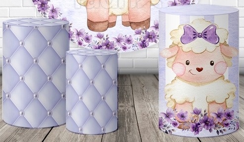 Capas de Cilindros Ovelhinha Lilás - FABY FESTAS 