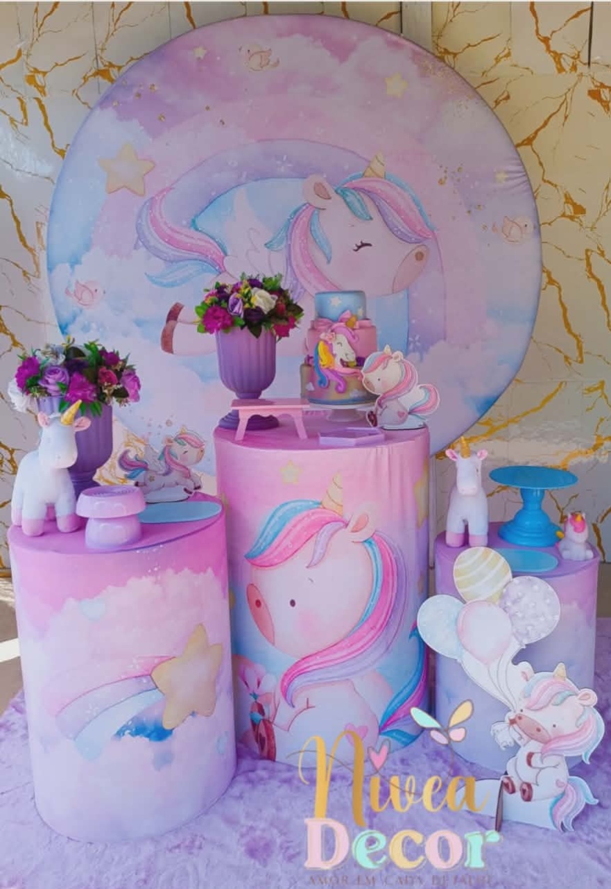 Alugue Tema Para Festa Decoração Unicórnio (Modelo1) - Nívea Decor