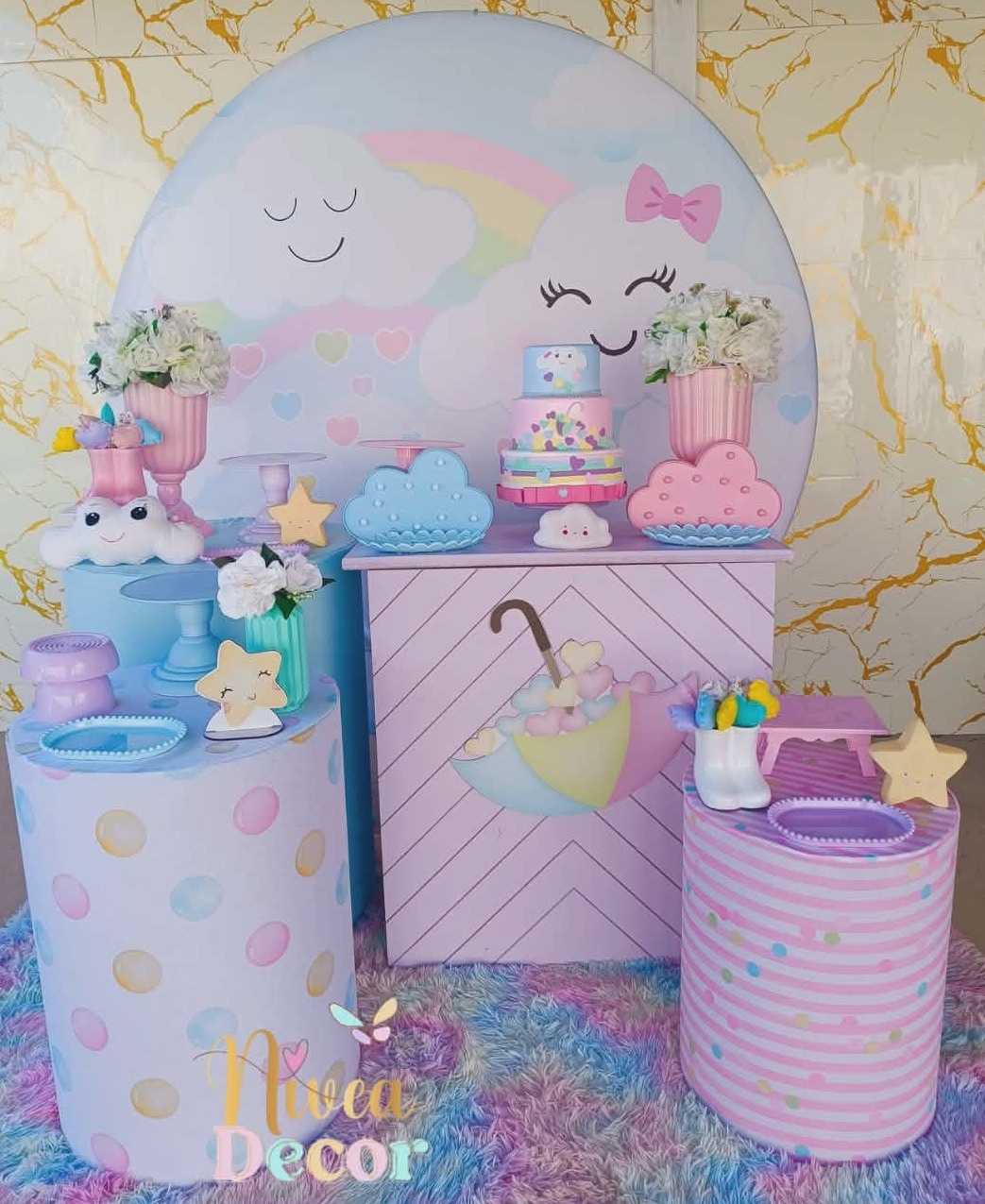Alugue Tema Para Festa Decoração Chuva de Amor (Modelo 2) - Nívea Decor