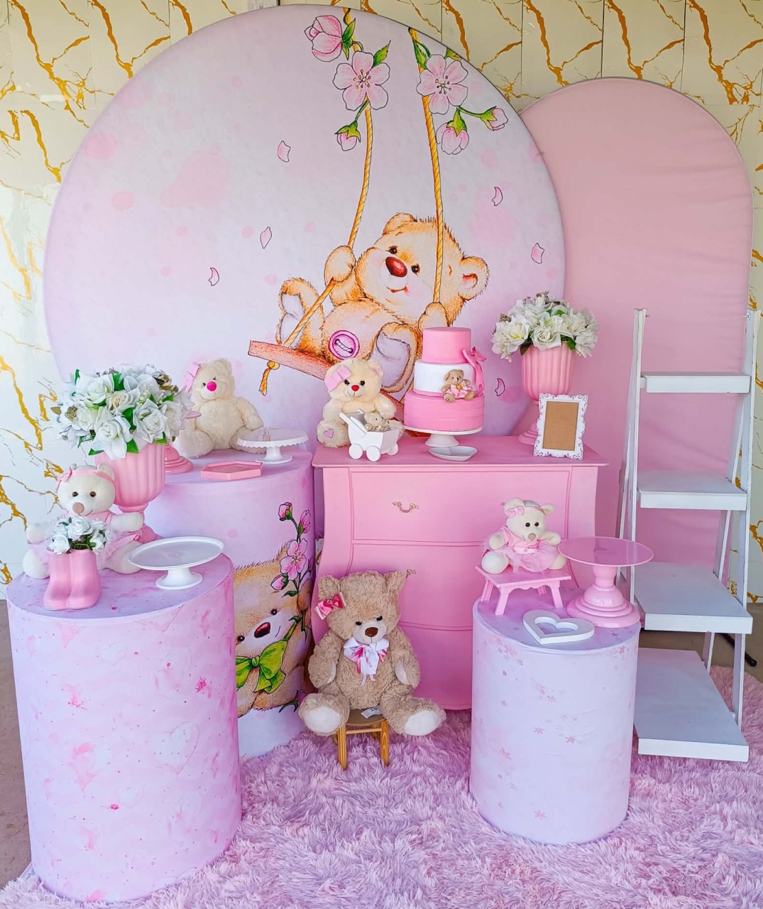 Alugue Tema Para Festa Decoração Chá de Bebê Ursinha (Modelo 3) - Nívea Decor