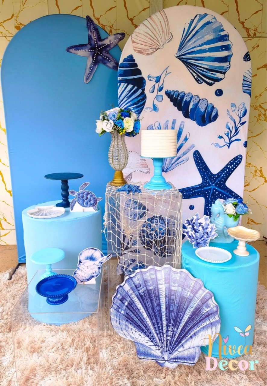 Alugue Tema Para Festa Decoração Fundo Do Mar Mulher (Modelo 4) - Nívea Decor