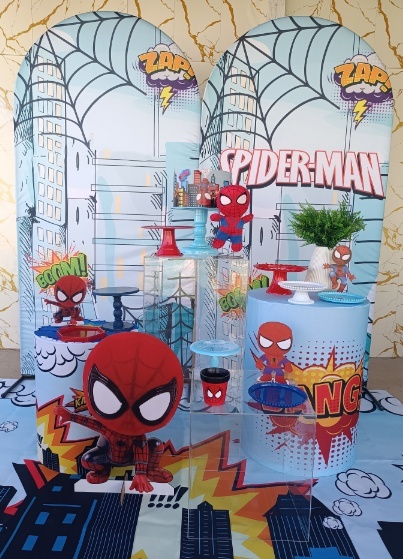 Alugue Tema Para Festa Decoração Homem Aranha Cute (Modelo 4) - Nívea Decor