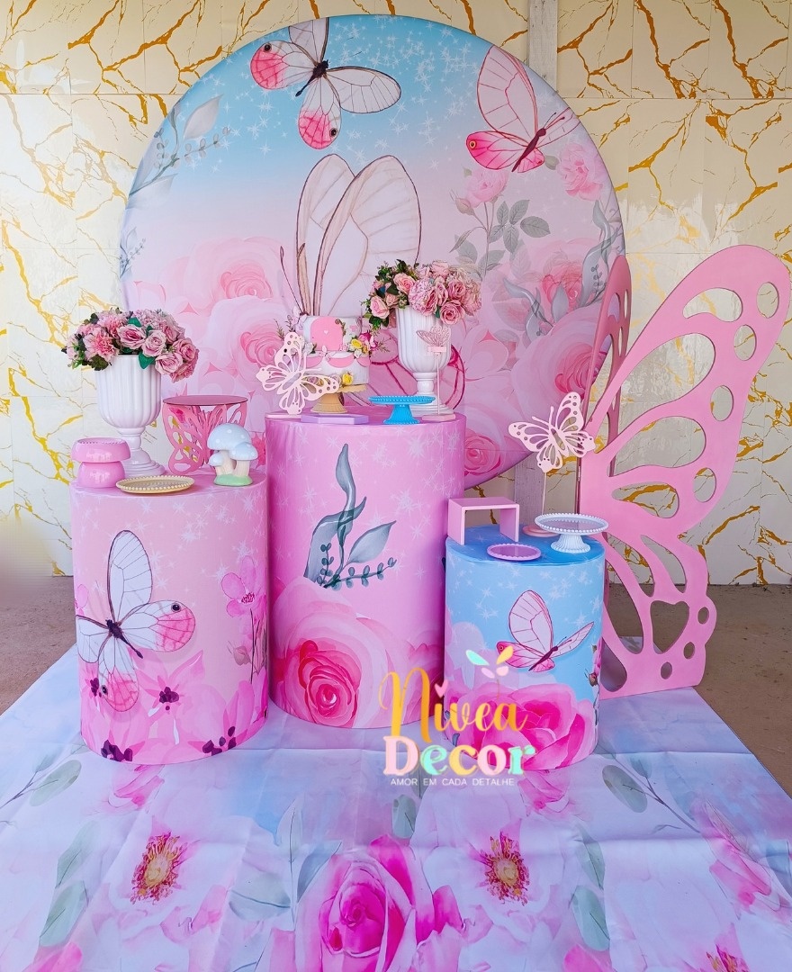 Alugue Tema Para Festa Decoração Borboleta (Modelo 1) - Nívea Decor