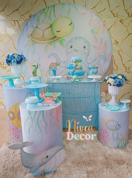 Alugue Tema Para Festa Decoração Fundo Do Mar (Modelo 2) - Nívea Decor