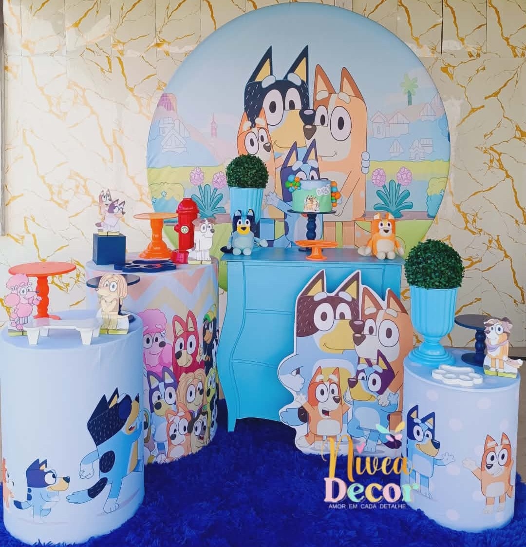 Alugue Tema Para Festa Decoração Bluey Menino (Modelo 2) - Nívea Decor