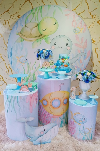 Alugue Tema Para Festa Decoração Fundo Do Mar (Modelo 1) - Nívea Decor