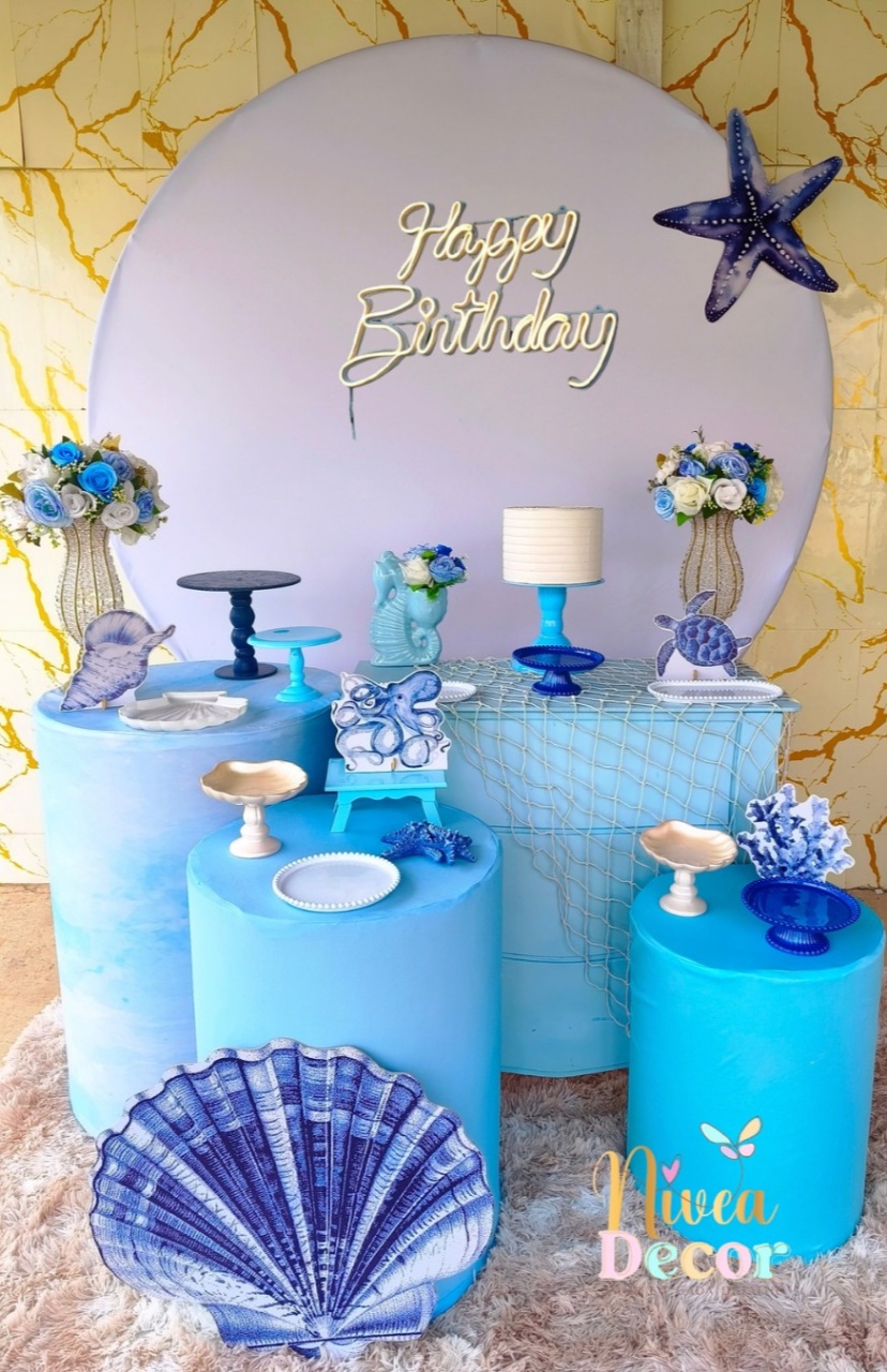Alugue Tema Para Festa Decoração Fundo Do Mar Mulher (Modelo 2) - Nívea Decor