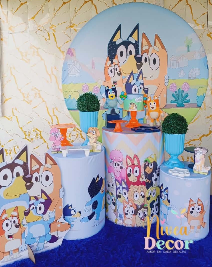 Alugue Tema Para Festa Decoração Bluey Menino (Modelo 1) - Nívea Decor