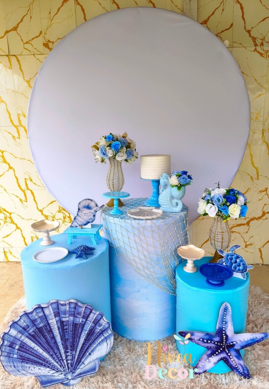 Alugue Tema Para Festa Decoração Fundo Do Mar Mulher (Modelo 1) - Nívea Decor