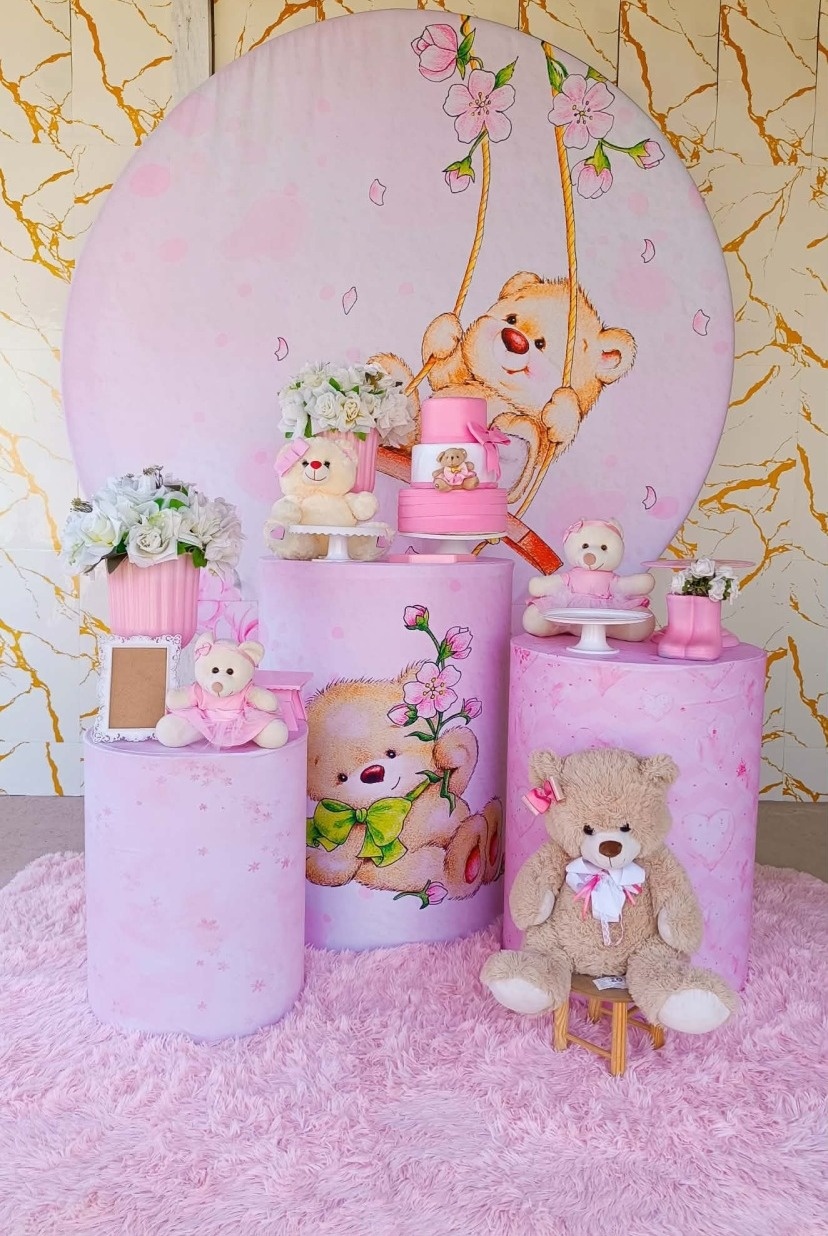 Alugue Tema Para Festa Decoração Chá de Bebê Ursinha (Modelo 1) - Nívea Decor