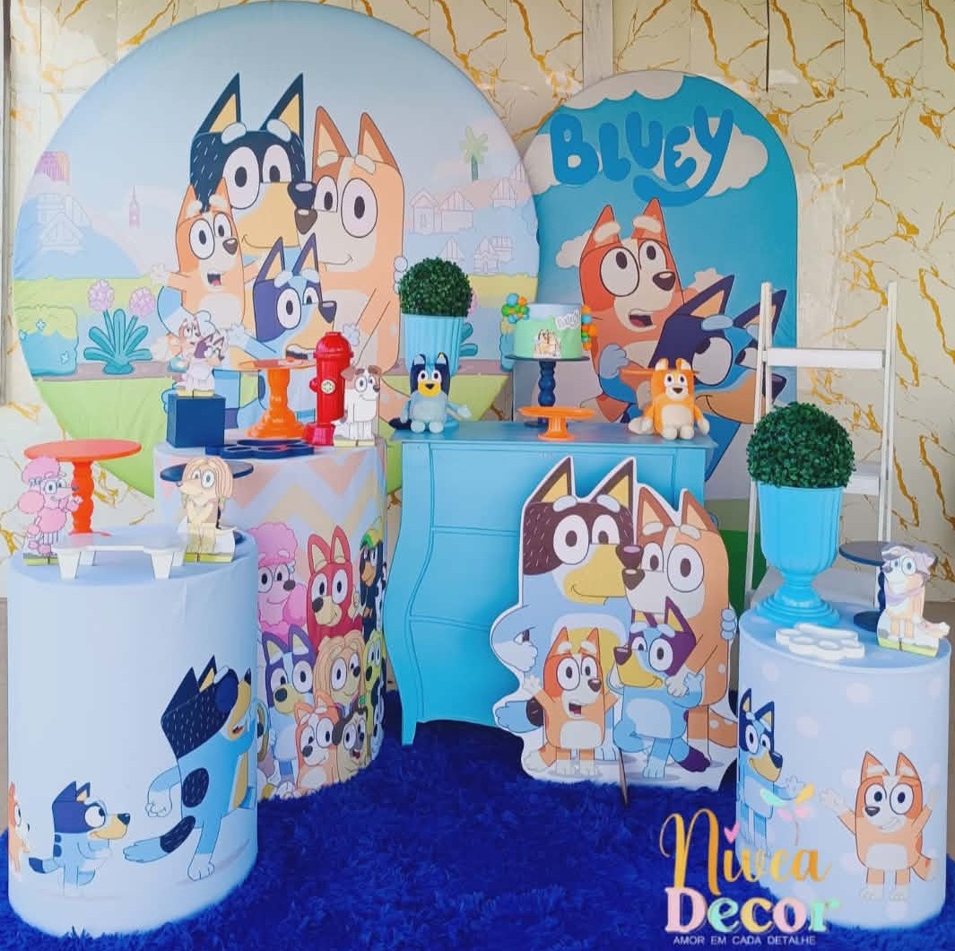 Alugue Tema Para Festa Decoração Bluey Menino (Modelo 3) - Nívea Decor
