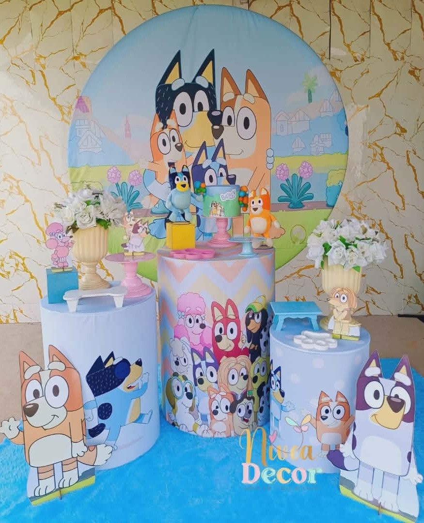 Alugue Tema Para Festa Decoração Bluey Menina (Modelo 1) - Nívea Decor