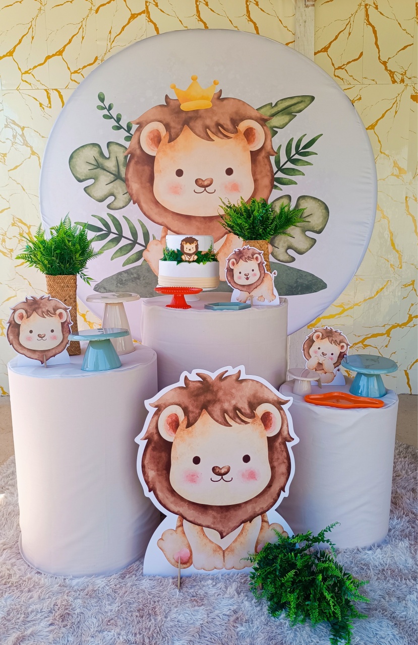 Alugue Tema Para Festa Decoração Leãozinho (Modelo 1) - Nívea Decor
