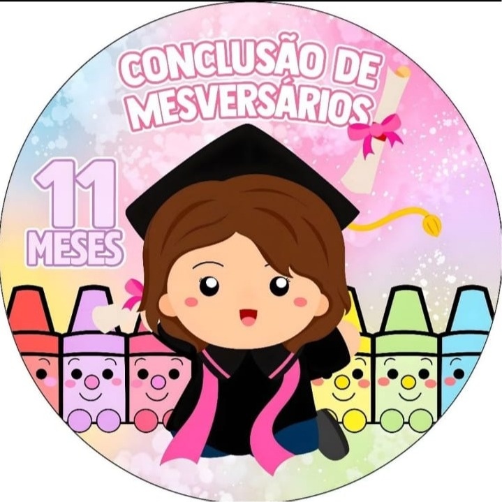 Capa Painel 50X50 Conclusão Mesversario Menina - Pegue Monte Araucária