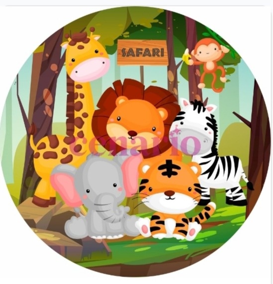 Capa Painel 50X50 Safari Baby  - Pegue Monte Araucária