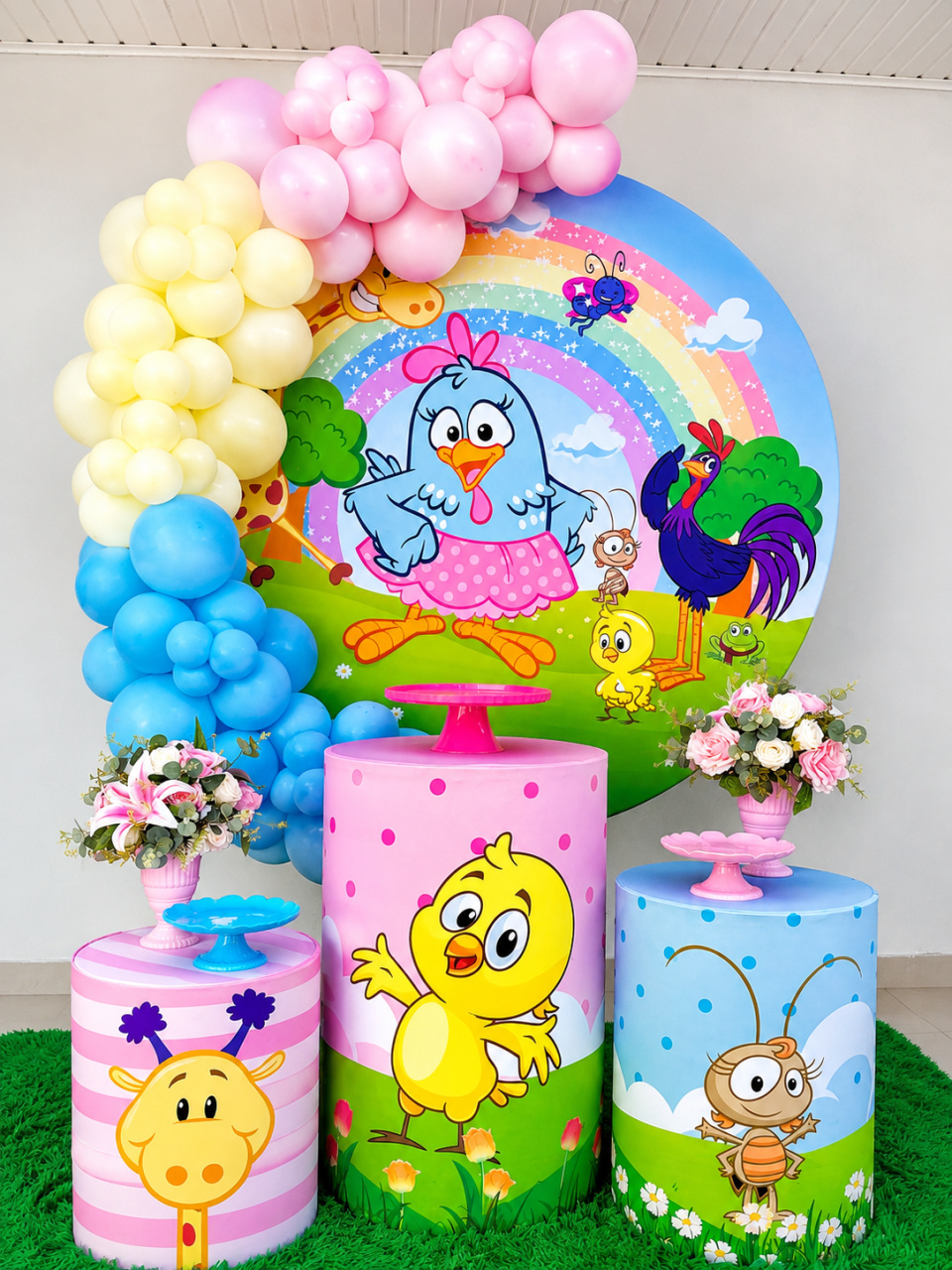Kit Galinha Pintadinha Rosa - DL FESTAS Locações