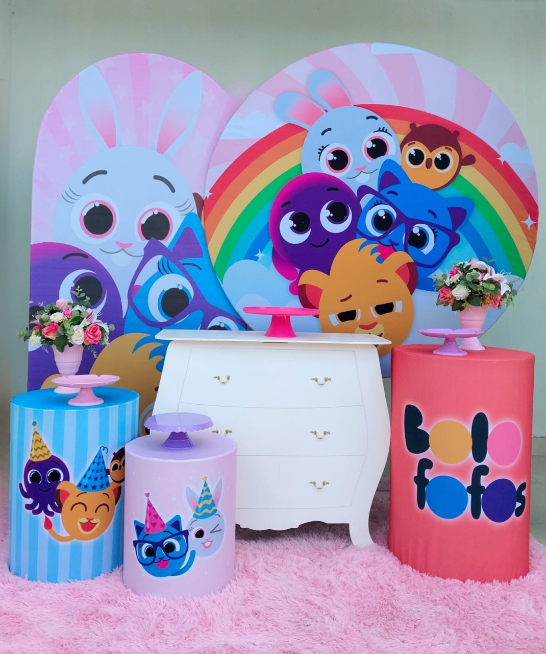 Kit Bolofofos Rosa 4 - DL FESTAS Locações