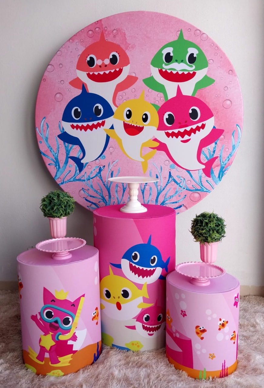 Kit Baby Shark Rosa - DL FESTAS Locações