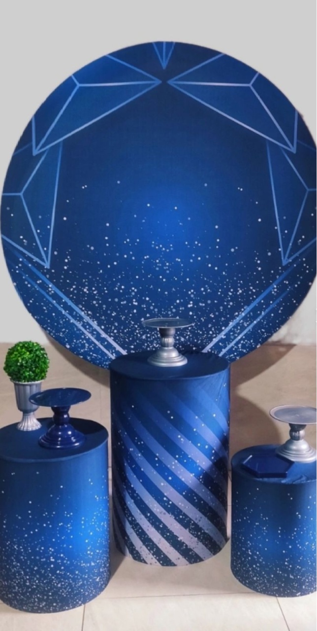Kit Básico Geométrico Azul (Tapete Não Incluso) - GABRIELY COSTA DOS SANTOS HIPOLITO