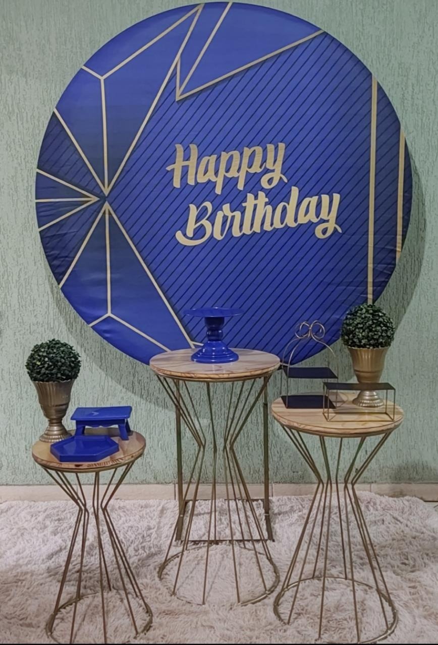 Kit Premium Azul Happy Birthday  (Tapete Não Incluso) - GABRIELY COSTA DOS SANTOS HIPOLITO