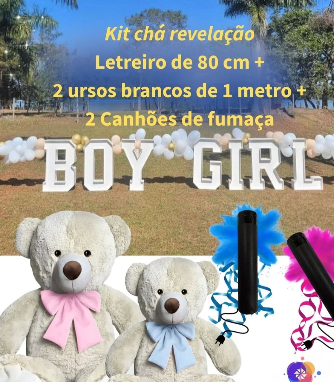 Kit Chá Revelação 2 ( Balão Não Incluso) - GABRIELY COSTA DOS SANTOS HIPOLITO