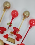 Mesa Charme / Vermelho E Dourado - imagem 2