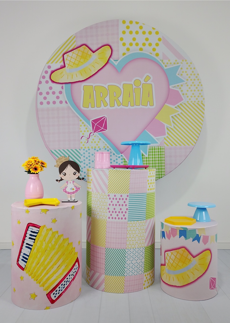 Kit Arraiá - Rosa. - Irispegueemonte