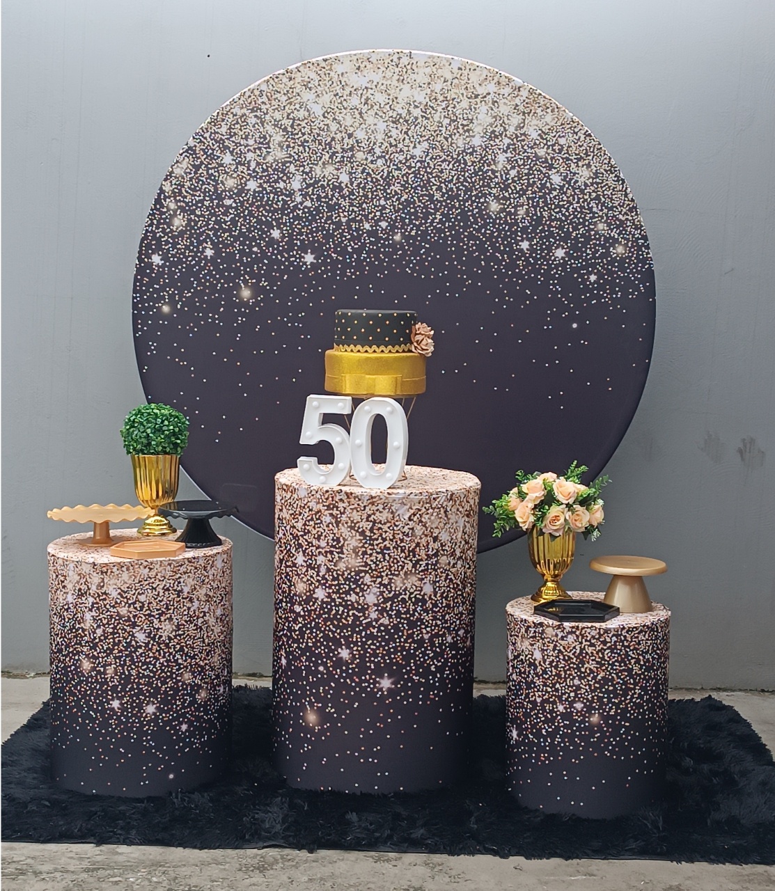 Kit Preto Com Glitter P - Mary decorações 