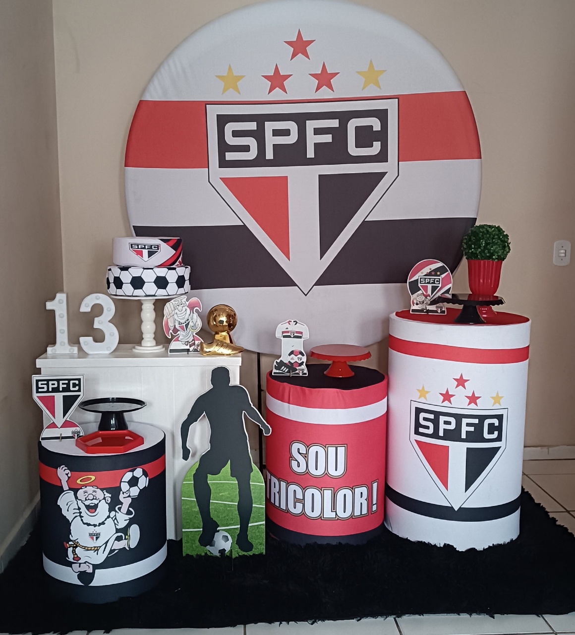 Tema Futebol São Paulo Kit M - Mary decorações 