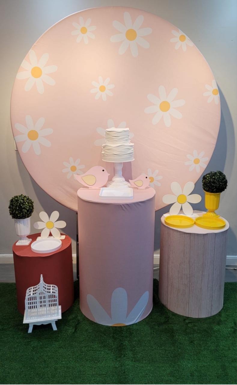 Jardim Floral Rosa Slim - Mb festas & decorações