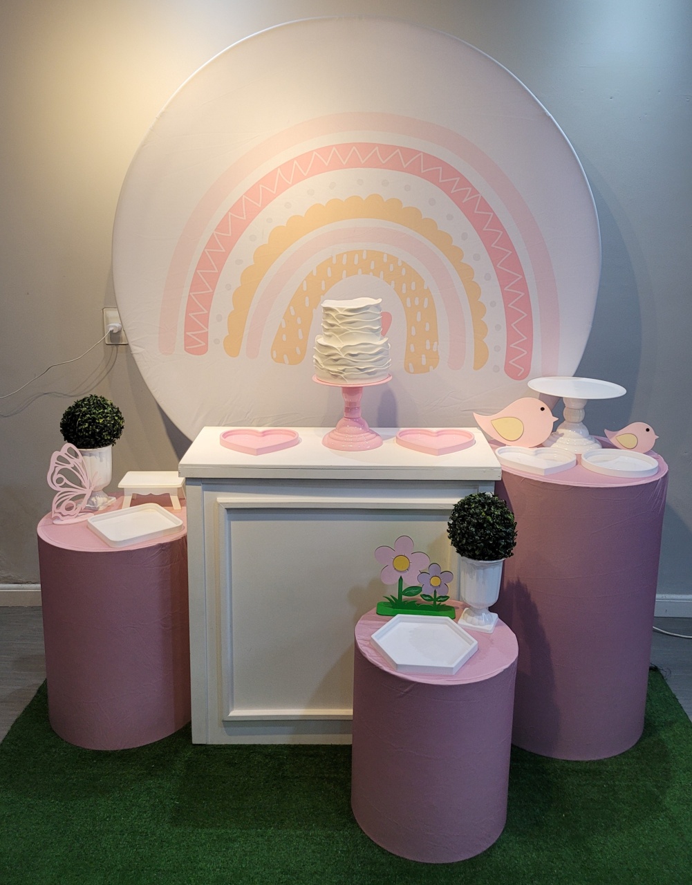 Arco Irís Rosa Super - Mb festas & decorações