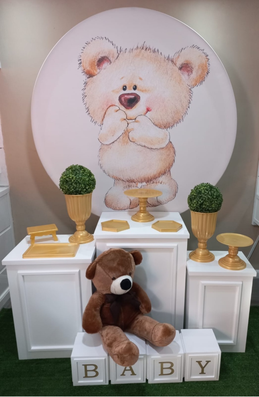 Cha de Bebê Slim Dourado - Mb festas & decorações