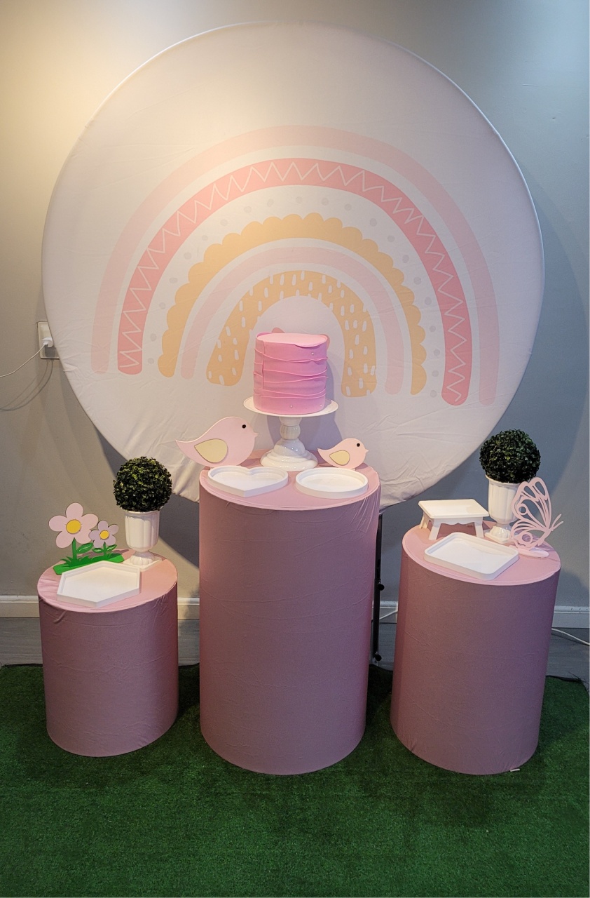 Arco Irís Rosa  - Mb festas & decorações