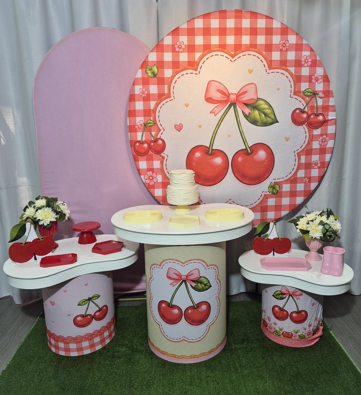 Cereja Feijão Romano Rosa - Mb festas & decorações