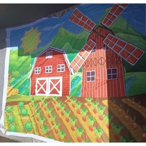 Painel Fazendinha Celeiro Vermelho - Girafa Festas