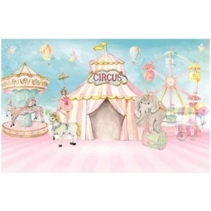 Painel Circo Rosa - Girafa Festas