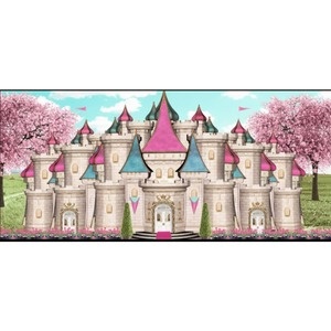 Painel Castelo Rosa E Azul - Girafa Festas