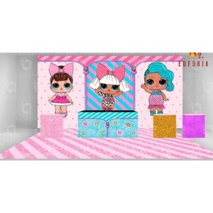 Painel Lol Rosa - Girafa Festas