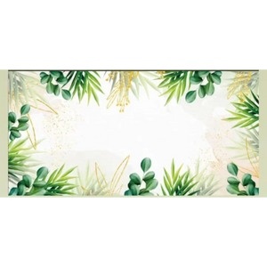 Painel Folhagem Verde E Dourado - Girafa Festas