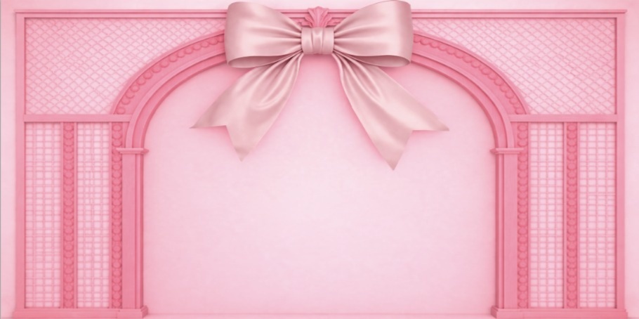 Painel Rosa Laço  - Girafa Festas