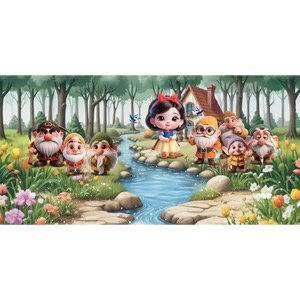 Painel Branca de Neve Baby E Os 7 Anões  - Girafa Festas