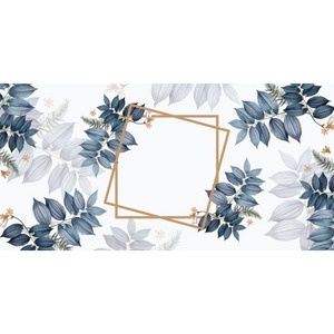 Painel Folhagem Azul E Dourado - Girafa Festas