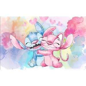 Painel Stitch Aquarelado - Girafa Festas