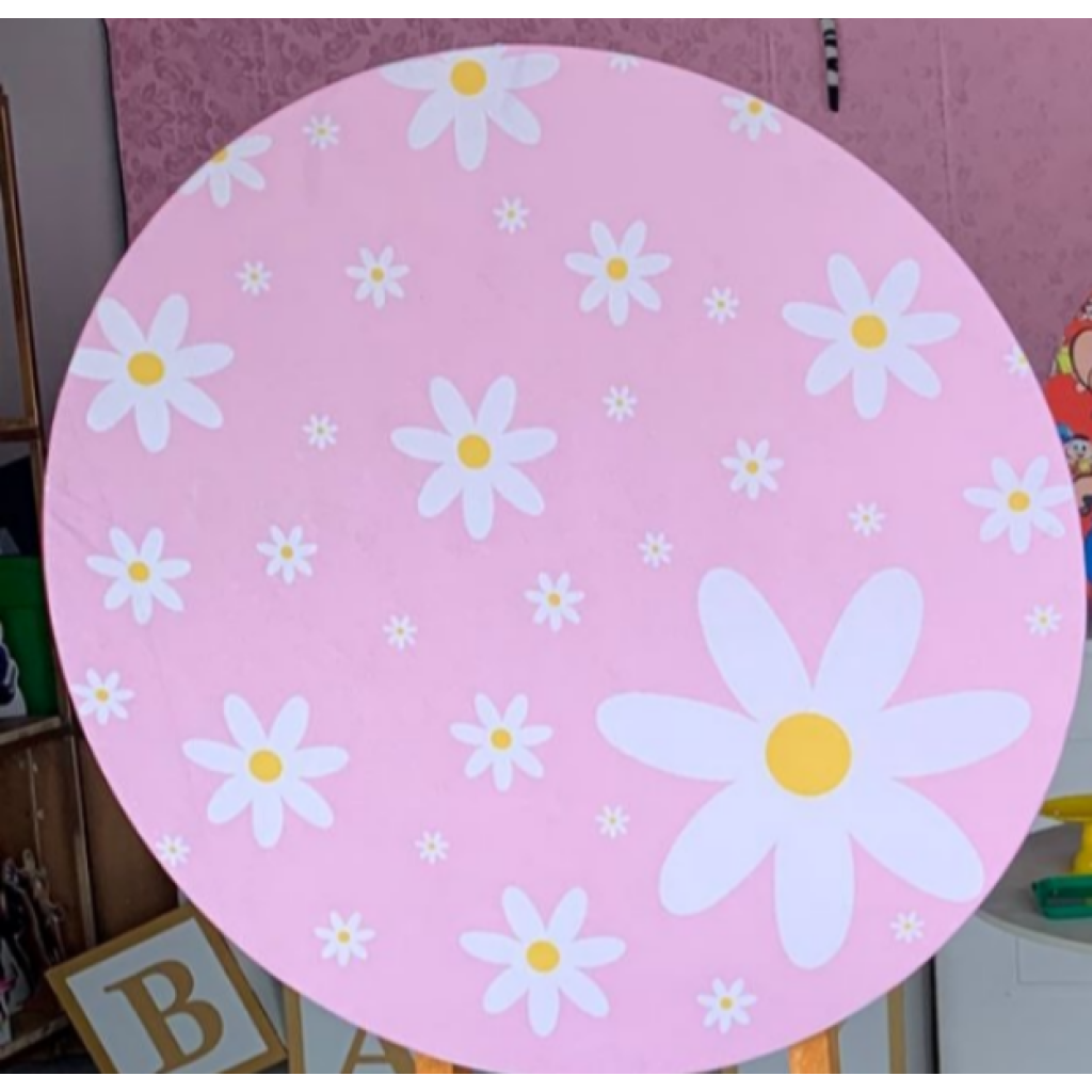 Capa Mini Painel Margarida - Branco,Rosa Bebê,Rosa Shock,Bege - Artes e Encantos locações