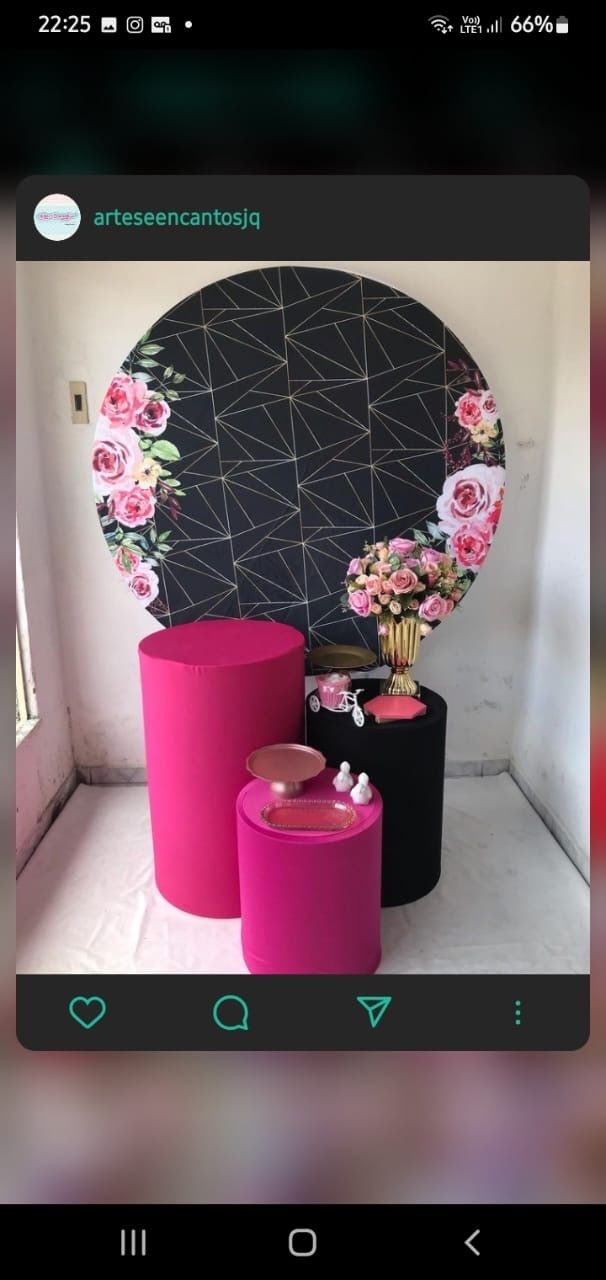 Preto E Rosa Floral  - Artes e Encantos locações