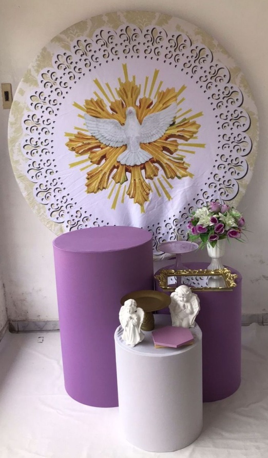 Batizado Divino Espírito Santo Kit Prata - Artes e Encantos locações