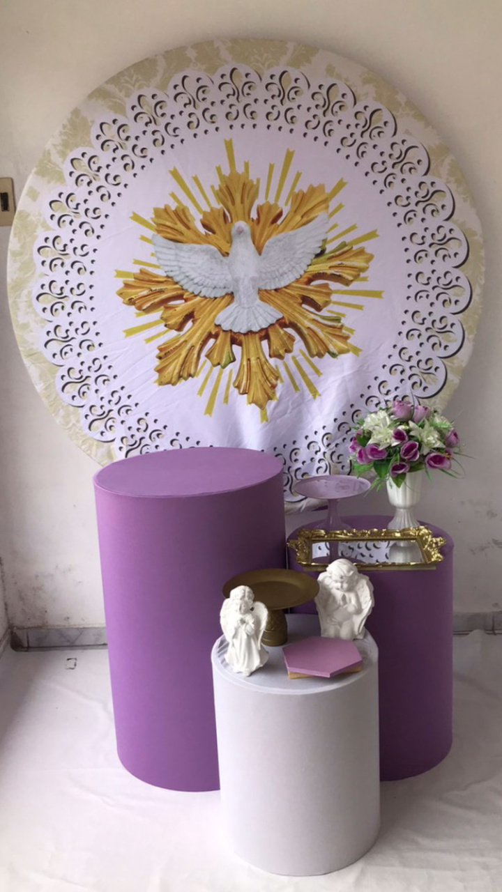 Divino Espírito Santo Batizado Kit Prata - Artes e Encantos locações