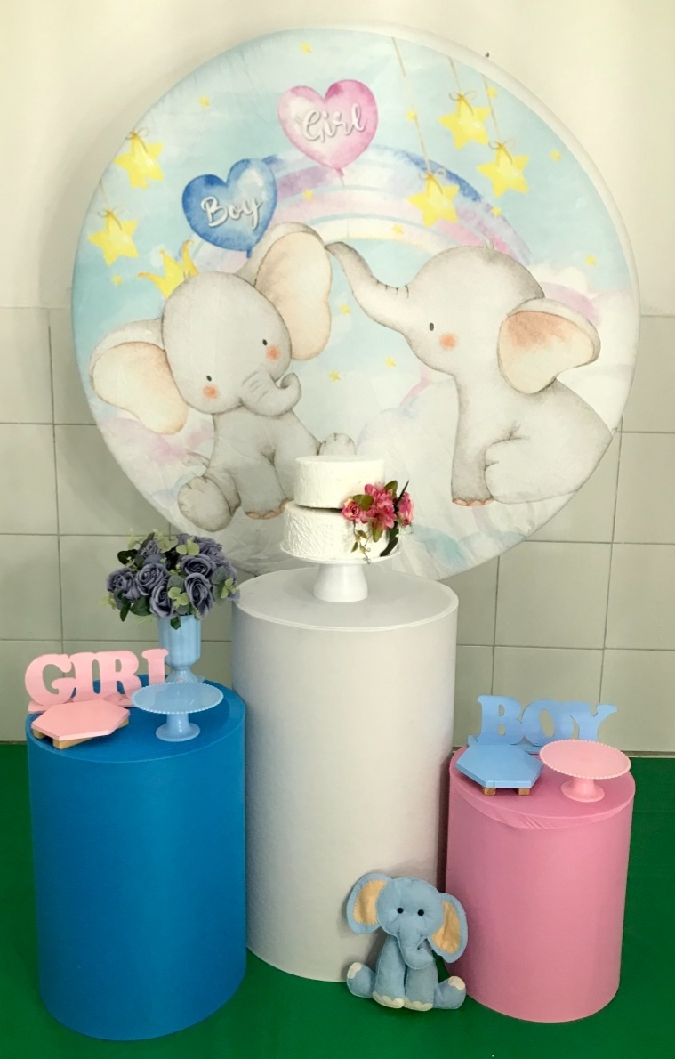 Elefantinhos Chá Revelação Kit Prata - Artes e Encantos locações