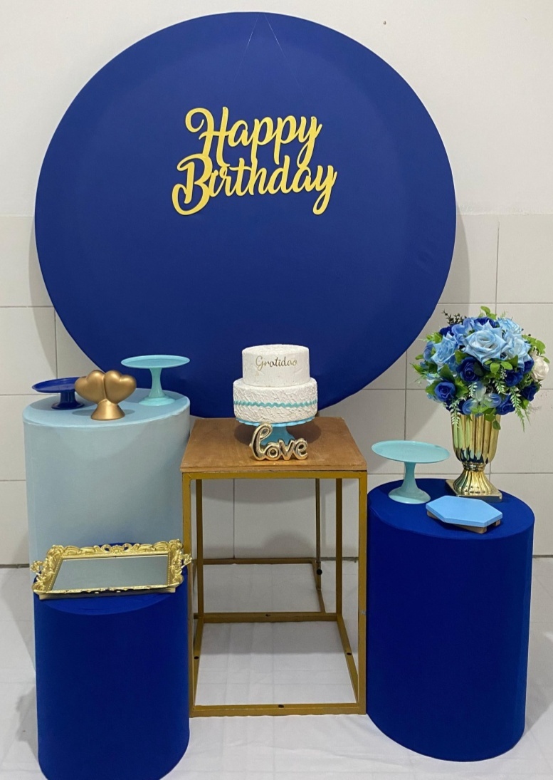 Azul Happy Birthday Kit Ouro - Artes e Encantos locações