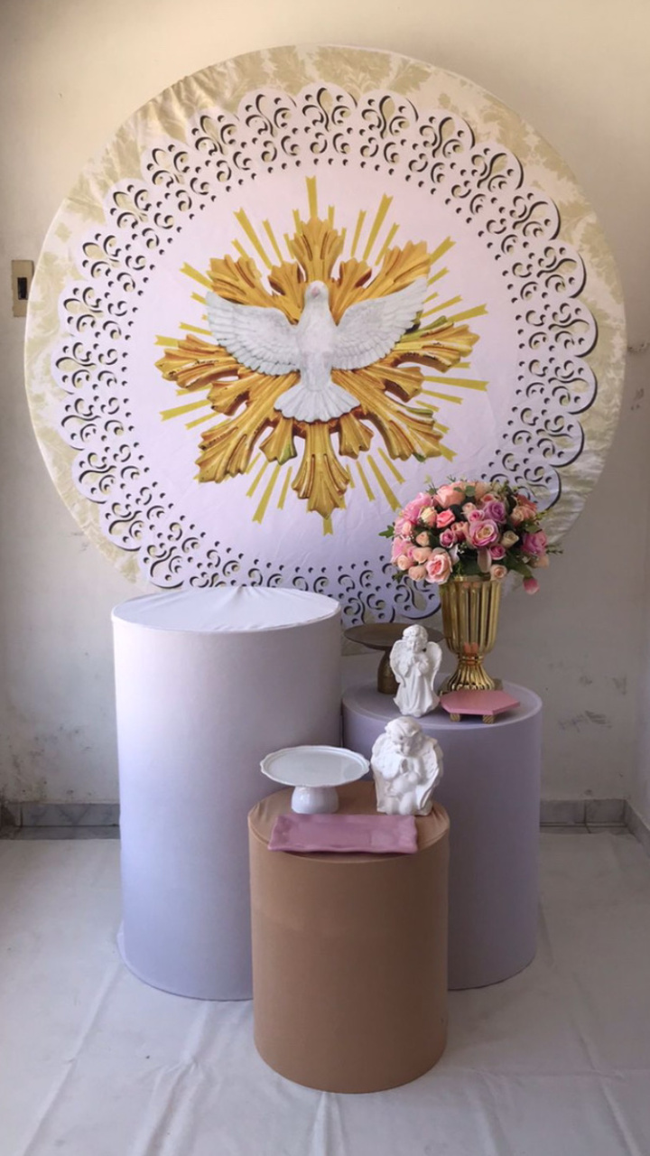 Divino Espírito Santo Batizado Kit Prata - Artes e Encantos locações